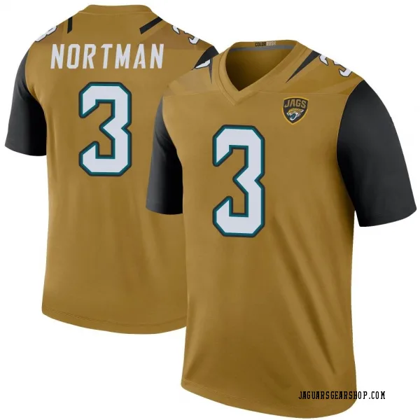 Men's Brad Nortman Jacksonville Jaguars Legend Gold Color Rush Bold Jersey