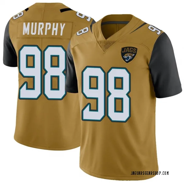 Men's Brandon Murphy Jacksonville Jaguars Limited Gold Color Rush Vapor Untouchable Jersey
