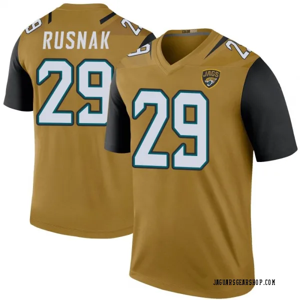 Men's Brandon Rusnak Jacksonville Jaguars Legend Gold Color Rush Bold Jersey