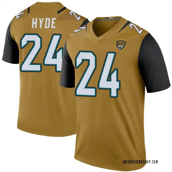 Men's Carlos Hyde Jacksonville Jaguars Legend Gold Color Rush Bold Jersey