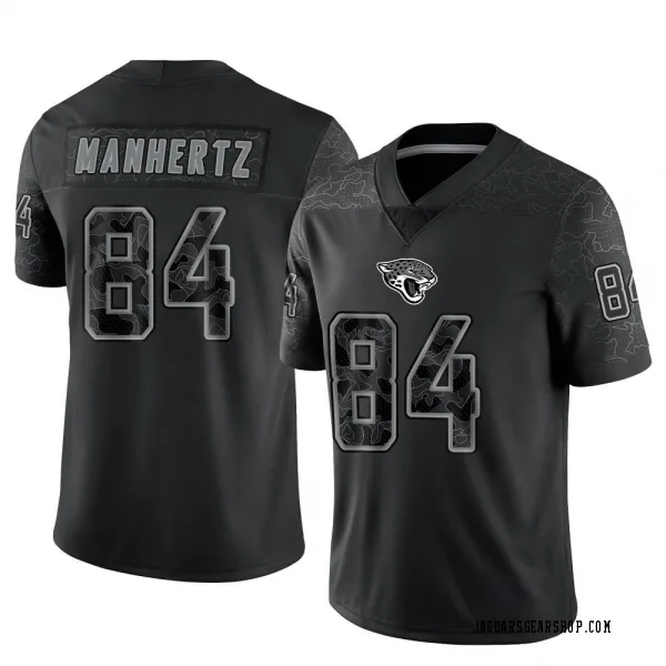 Men's Chris Manhertz Jacksonville Jaguars Limited Black Reflective Jersey