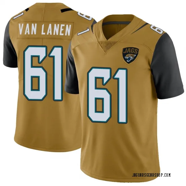 Men's Cole Van Lanen Jacksonville Jaguars Limited Gold Color Rush Vapor Untouchable Jersey