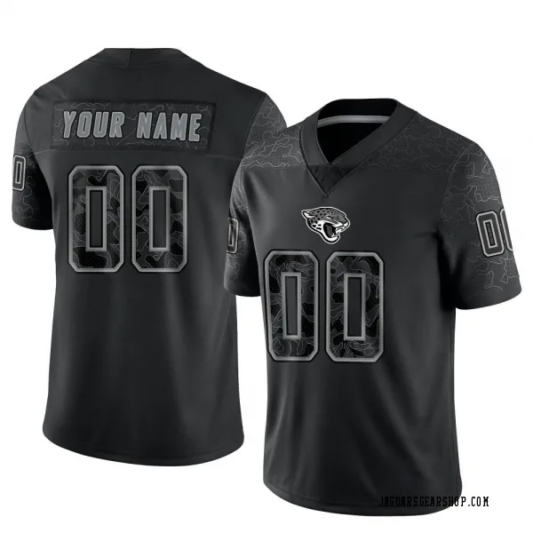 Men's Custom Jacksonville Jaguars Limited Black Reflective Jersey