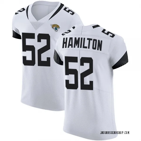Men's DaVon Hamilton Jacksonville Jaguars Elite White Vapor Untouchable Road Jersey