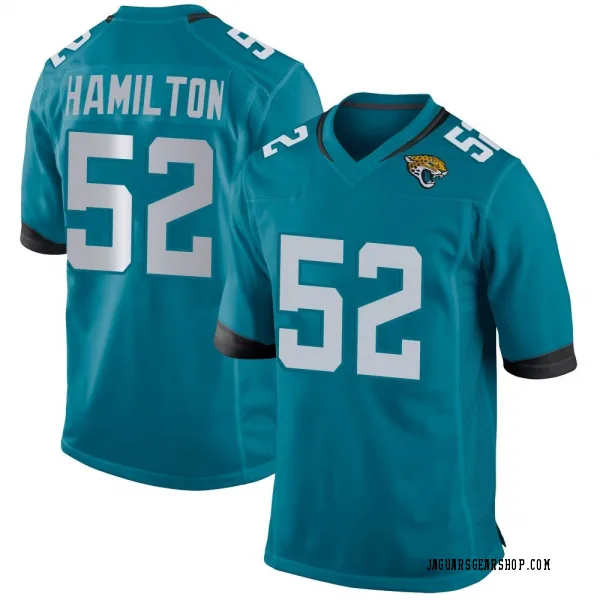 Men's DaVon Hamilton Jacksonville Jaguars Game Teal Jersey