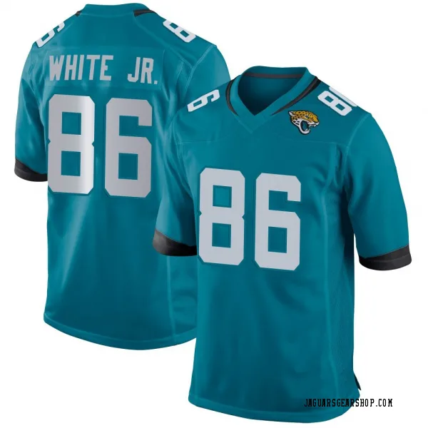 Men's David White Jr. Jacksonville Jaguars Game Teal Jersey