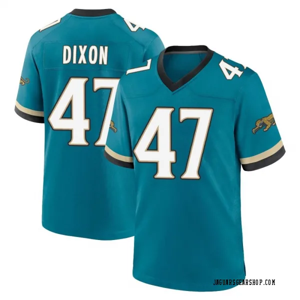 Men's De'Shaan Dixon Jacksonville Jaguars Game Teal Prowler Throwback Jersey