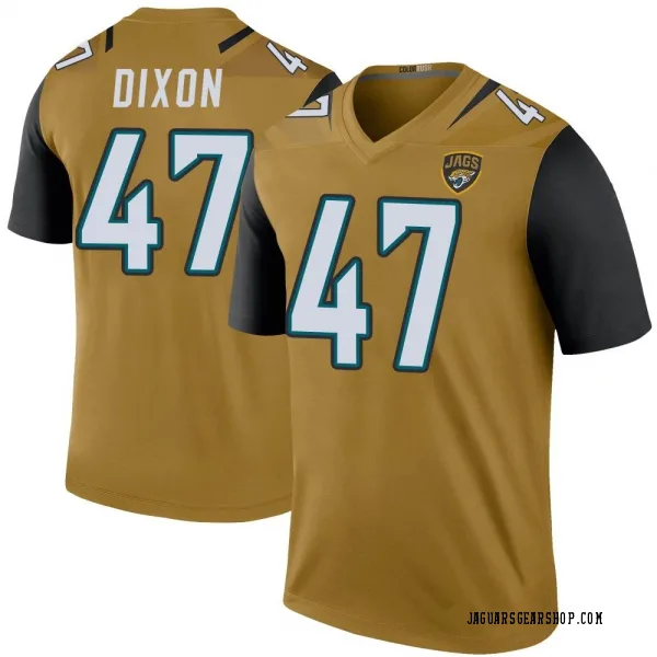 Men's De'Shaan Dixon Jacksonville Jaguars Legend Gold Color Rush Bold Jersey