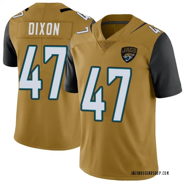 Men's De'Shaan Dixon Jacksonville Jaguars Limited Gold Color Rush Vapor Untouchable Jersey