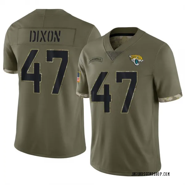 Men's De'Shaan Dixon Jacksonville Jaguars Limited Olive 2022 Salute To Service Jersey