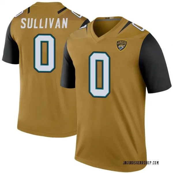 Men's Elijah Sullivan Jacksonville Jaguars Legend Gold Color Rush Bold Jersey