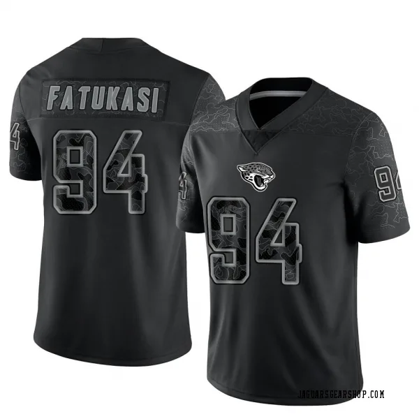 Men's Folorunso Fatukasi Jacksonville Jaguars Limited Black Reflective Jersey