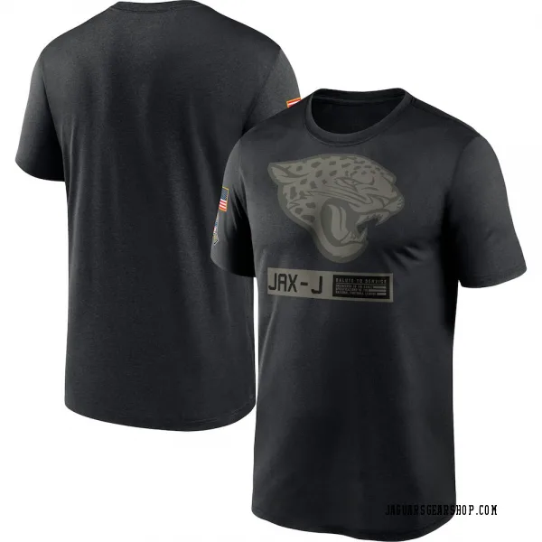 Men's Jacksonville Jaguars Black 2020 Salute to Service Team Logo Performance T-Shirt