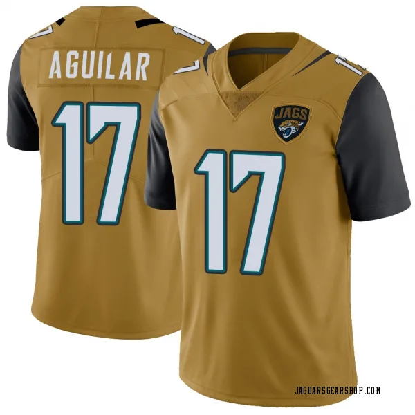 Men's Joey Aguilar Jacksonville Jaguars Limited Gold Color Rush Vapor Untouchable Jersey