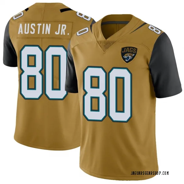 Men's Kevin Austin Jr. Jacksonville Jaguars Limited Gold Color Rush Vapor Untouchable Jersey