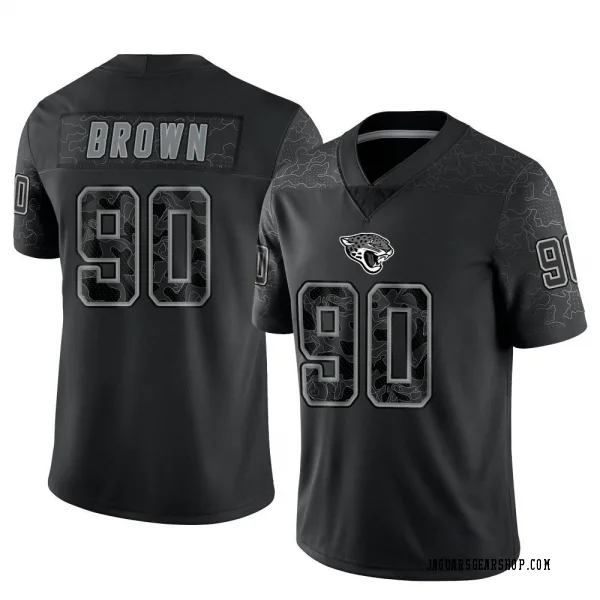 Men's Malcom Brown Jacksonville Jaguars Limited Black Reflective Jersey