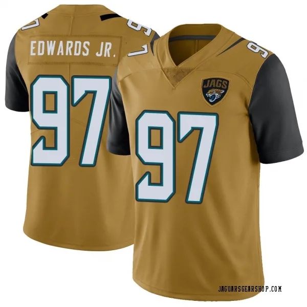 Men's Mario Edwards Jr. Jacksonville Jaguars Limited Gold Color Rush Vapor Untouchable Jersey