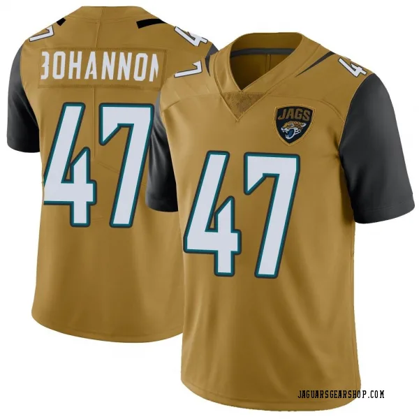 Men's Naz Bohannon Jacksonville Jaguars Limited Gold Color Rush Vapor Untouchable Jersey