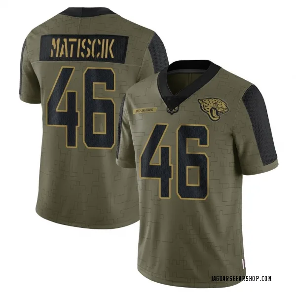 Men's Ross Matiscik Jacksonville Jaguars Limited Olive 2021 Salute To Service Jersey