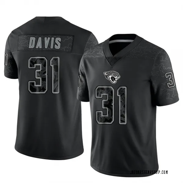 Men's Shabari Davis Jacksonville Jaguars Limited Black Reflective Jersey