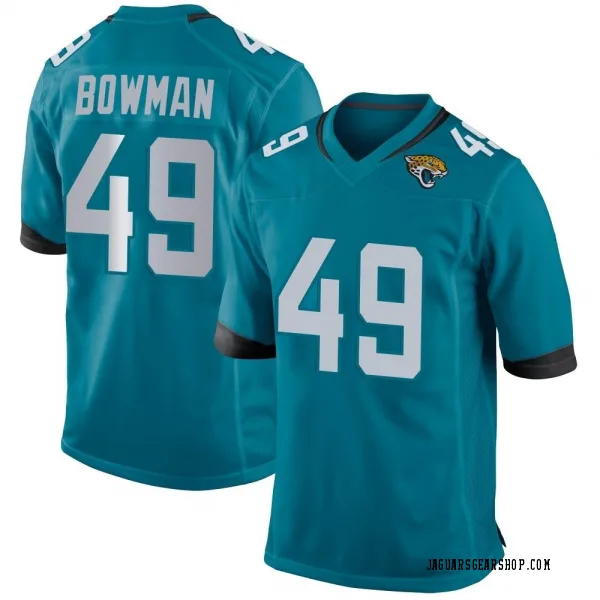 Men's Shawn Bowman Jacksonville Jaguars Game Teal Jersey