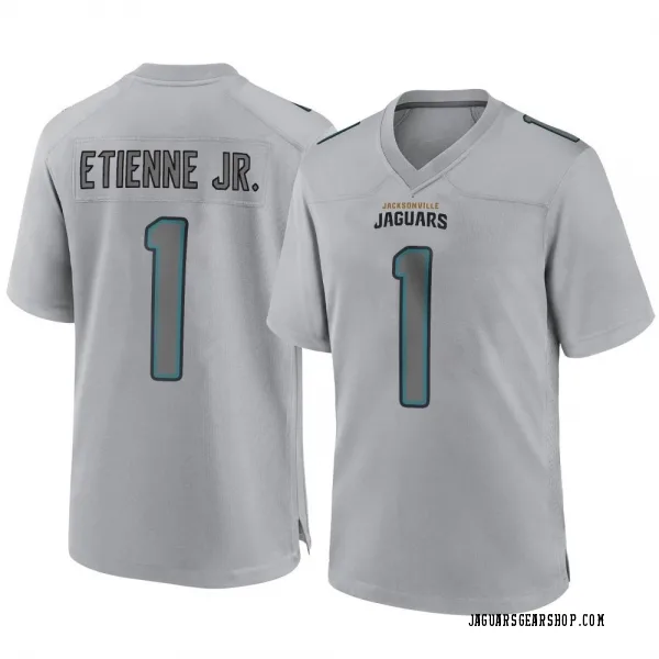 Men's Travis Etienne Jr. Jacksonville Jaguars Game Gray Atmosphere Fashion Jersey