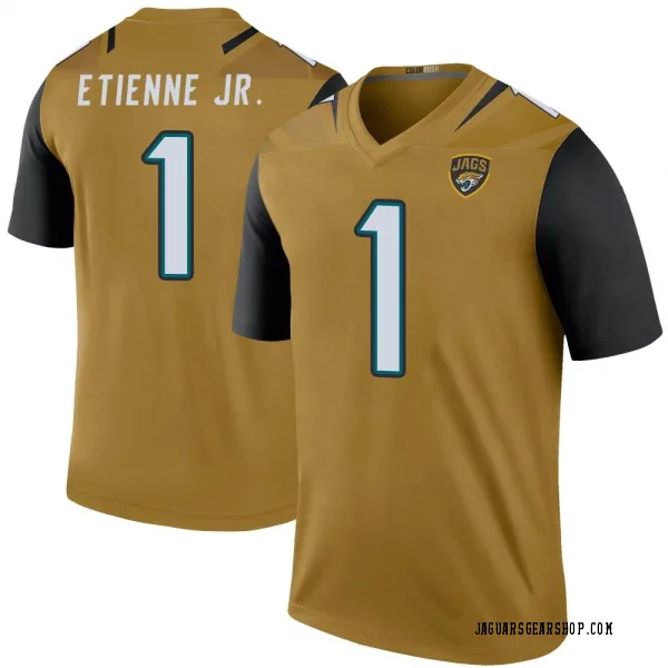 Men's Travis Etienne Jr. Jacksonville Jaguars Legend Gold Color Rush Bold Jersey