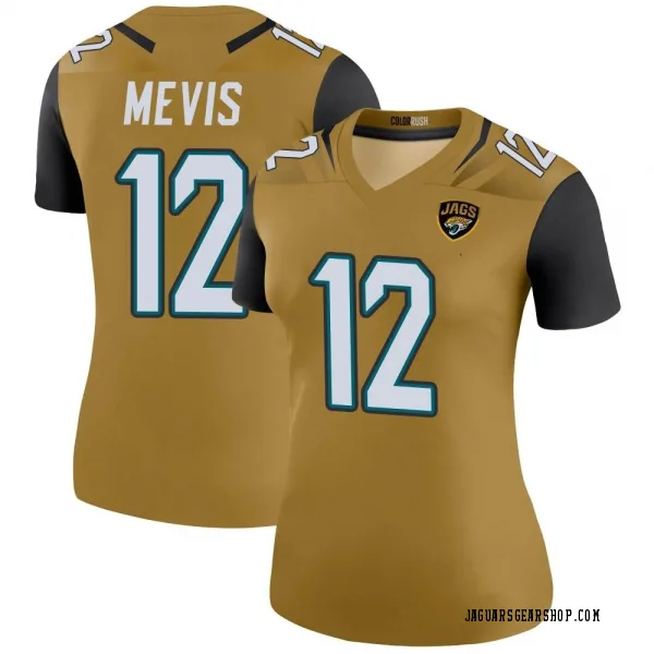 Women's Andrew Mevis Jacksonville Jaguars Legend Gold Color Rush Bold Jersey