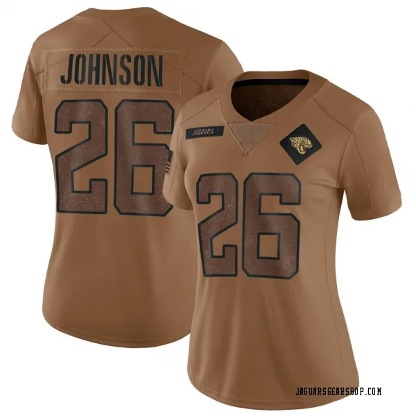 Women's Antonio Johnson Jacksonville Jaguars Limited Brown 2023 Salute To Service Jersey