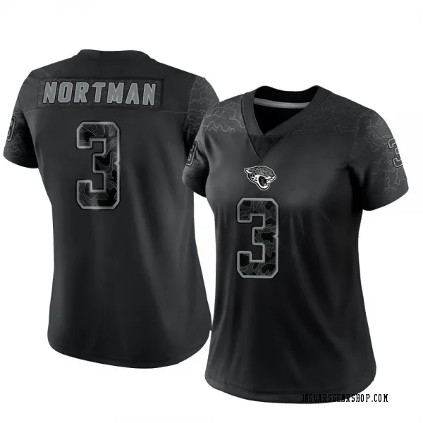 Women's Brad Nortman Jacksonville Jaguars Limited Black Reflective Jersey