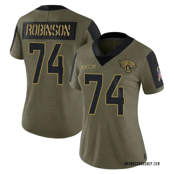 Women's Cam Robinson Jacksonville Jaguars Limited Olive 2021 Salute To Service Jersey