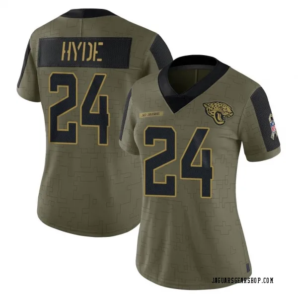 Women's Carlos Hyde Jacksonville Jaguars Limited Olive 2021 Salute To Service Jersey