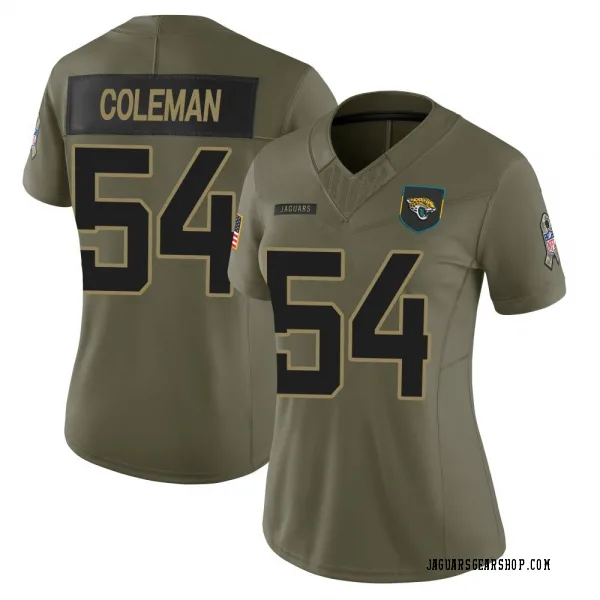 Women's DJ Coleman Jacksonville Jaguars Limited Olive 2025 Salute to Service Jersey