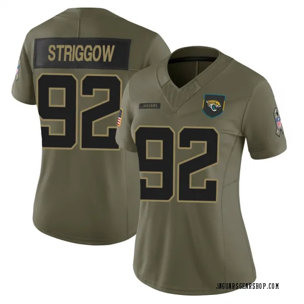 Women's Danny Striggow Jacksonville Jaguars Limited Olive 2025 Salute to Service Jersey