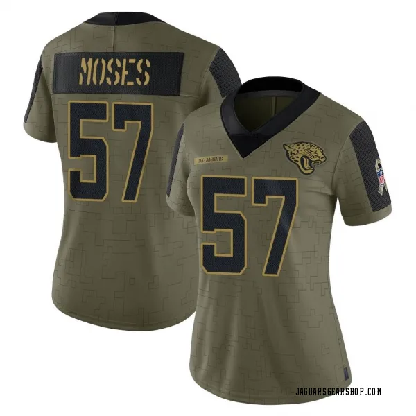 Women's Dylan Moses Jacksonville Jaguars Limited Olive 2021 Salute To Service Jersey