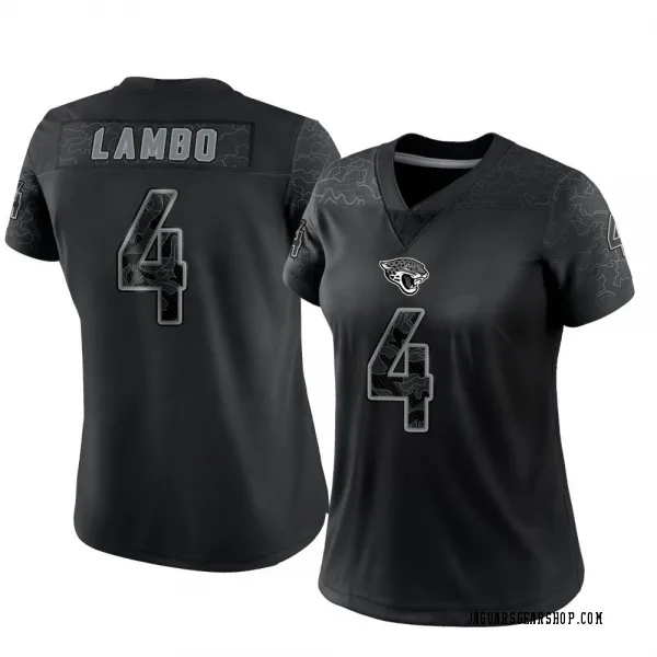 Women's Josh Lambo Jacksonville Jaguars Limited Black Reflective Jersey