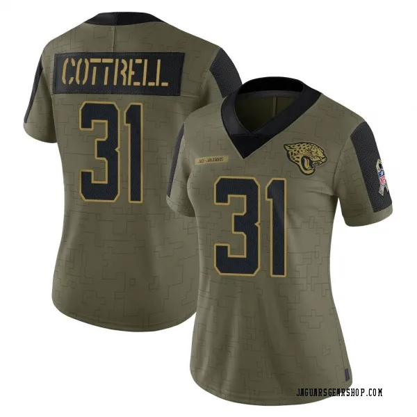 Women's Nathan Cottrell Jacksonville Jaguars Limited Olive 2021 Salute To Service Jersey