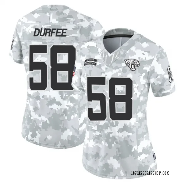 Women's Zach Durfee Jacksonville Jaguars Limited Arctic Camo 2024 Salute to Service Jersey