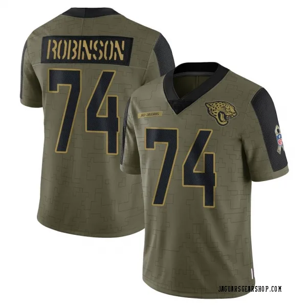 Youth Cam Robinson Jacksonville Jaguars Limited Olive 2021 Salute To Service Jersey
