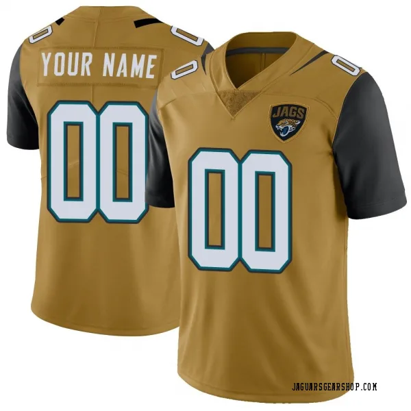 Youth Custom Jacksonville Jaguars Limited Gold Color Rush Vapor Untouchable Jersey