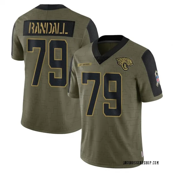 Youth Kenny Randall Jacksonville Jaguars Limited Olive 2021 Salute To Service Jersey