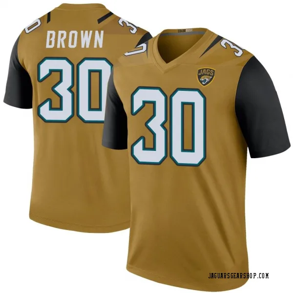 Youth Montaric Brown Jacksonville Jaguars Legend Gold Color Rush Bold Jersey