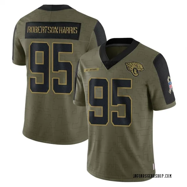 Youth Roy Robertson-Harris Jacksonville Jaguars Limited Olive 2021 Salute To Service Jersey