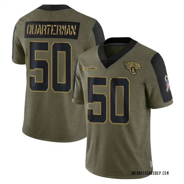 Youth Shaquille Quarterman Jacksonville Jaguars Limited Olive 2021 Salute To Service Jersey